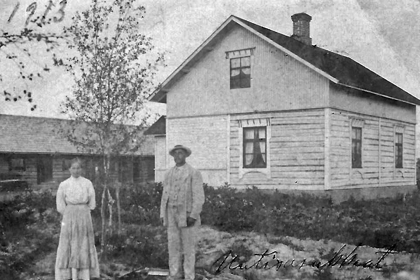 Väinölän uudistalo 1913 Hilja ja Wäinö Wäinölä korj MV HL