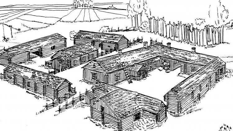 Kauppilan umpipiha piirros A. Kolehmainen